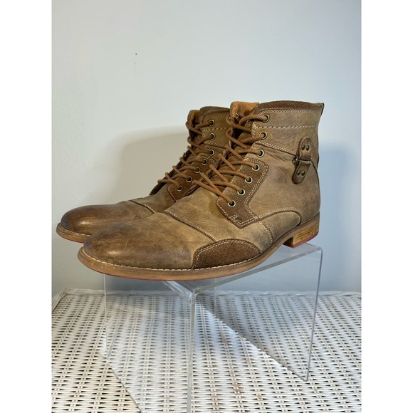 Steve Maddens Men’s Ranter Combat Boot Size 10.5 Tan Contrast - Picture 2 of 12